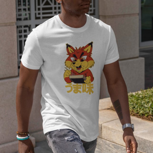 Japansk fox Eating Bento Box T Shirt (Skapare uppladdad)