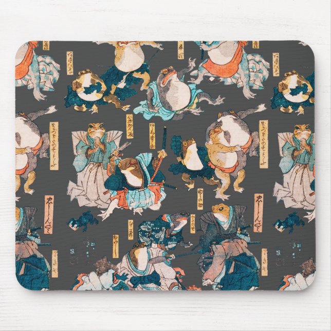Japansk Frog Woodblock ukiyo-e anime-hjälte Musmatta (Framsidan)