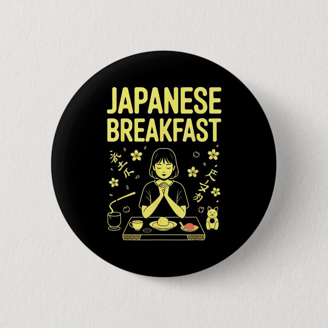 Japansk Frukost Zen Morgon Miso Ris Te Grafik Knapp (Framsida)