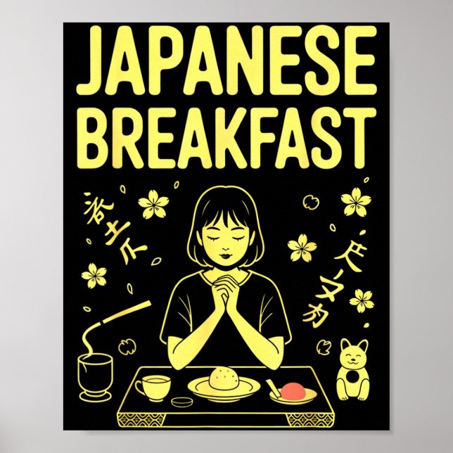 Japansk Frukost Zen Morgon Miso Ris Te Grafik Poster (Framsidan)