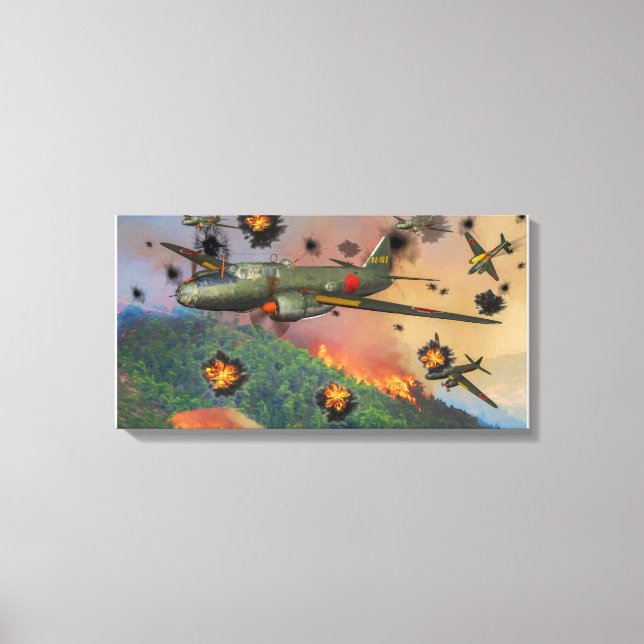 Japansk G4M Betty-bomb springa Canvastryck (Framsida)