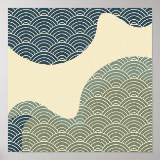 Japansk gammal Boho Chic Natature Ligcape Mun Post Poster