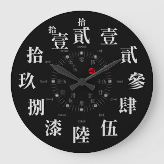 Japansk gammal kanji stil [svart ansikte] stor klocka