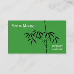Japansk Garden Bamboo Gren massage Therapist Visitkort
