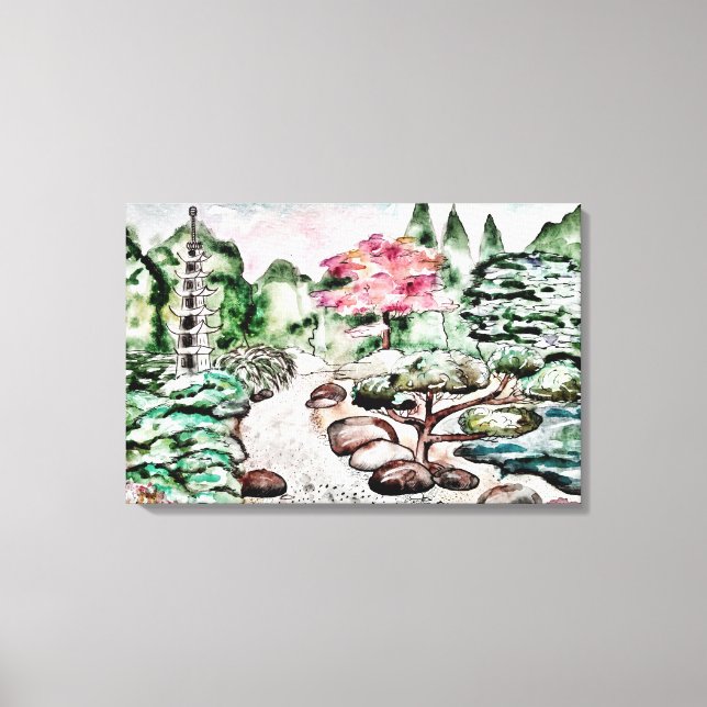 Japansk Garden Wall Art Canvastryck (Framsida)
