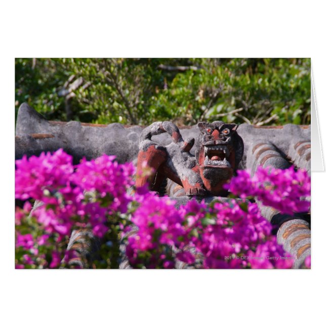 Japansk gargoyle hälsningskort (Framsidan Horizontal)