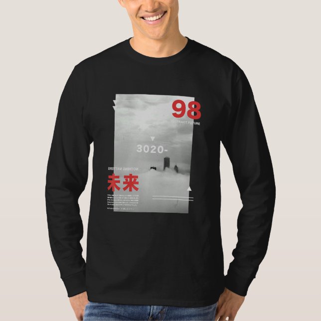 Japansk gatucyberpunk Tokyo Streetwear Aesthet T Shirt (Framsida)