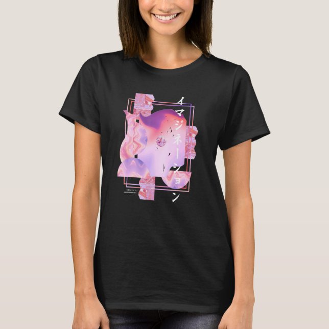 Japansk gatucyberpunk Tokyo Streetwear Aesthet T Shirt (Framsida)