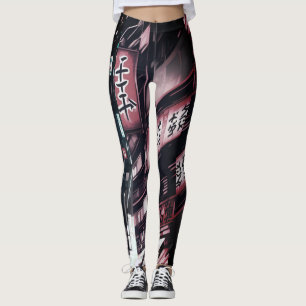 Japansk gatucyberpunk Tokyo Streetwear Leggings
