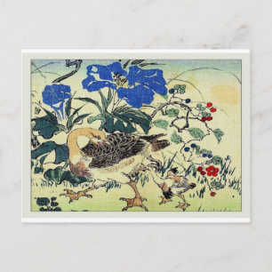 Japansk Geese Woodblock Art Ukiyo-E-Vintage Vykort