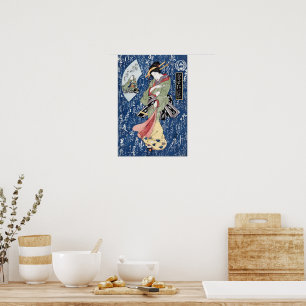 Japansk Geisha (1828) Keisai Eisen - Poster av mat