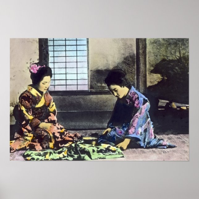 Japansk Geisha Beauties-Vintage Poster (Framsidan)