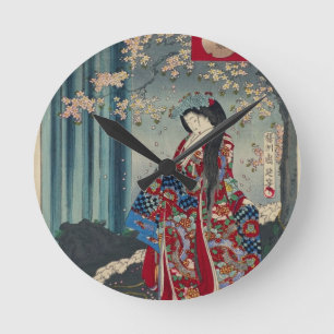 Japansk Geisha Dam Japan Art Coola Classic Rund Klocka
