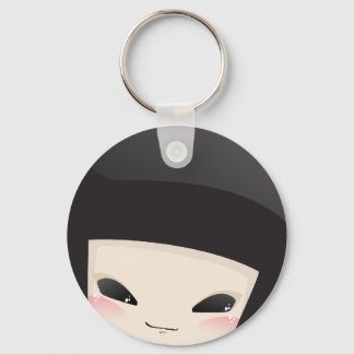 Japansk Geisha Doll - nyckelkedjan ansikte Nyckelring