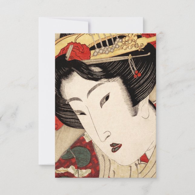 Japansk Geisha Fine Art Tack Kort (Framsida)