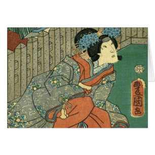 Japansk Geisha Hälsningskort