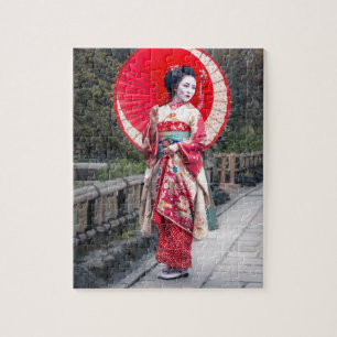 Japansk Geisha i Kyoto Pussel