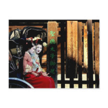 Japansk Geisha i Rickshaw