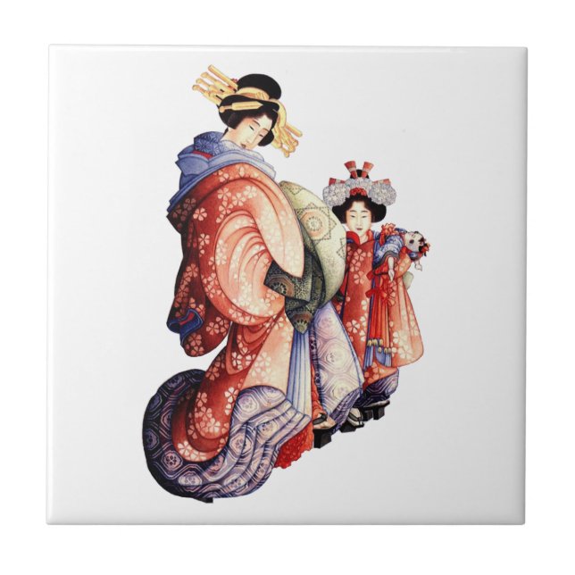 Japansk Geisha Kakelplatta (Framsidan)