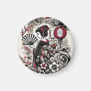 Japansk Geisha Magnet med Elegant Design