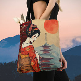 Japansk geisha maiko japanese Tote-säck Tygkasse