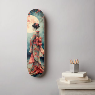 Japansk Geisha Mini Skateboard Bräda 18,5 Cm