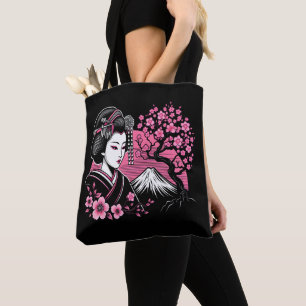 Japansk Geisha Mount Fuji Japansk Cherry-Blommar Tygkasse