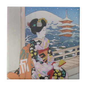 Japansk Geisha-panel Kakelplatta