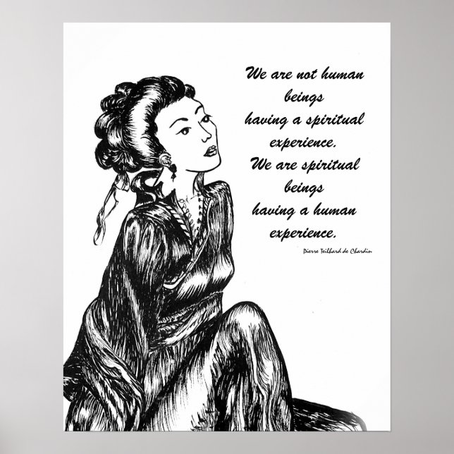 Japansk geisha teckning-penna och bläck poster (Framsidan)