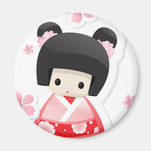 Japansk Geishadocka - bulleserie Magnet