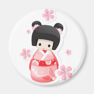 Japansk Geishadocka - bulleserie Magnet