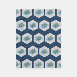 Japansk Geometric Lily Flower Mönster Fleecefilt