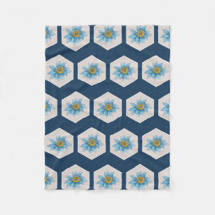 Japansk Geometric Lily Flower Mönster Fleecefilt