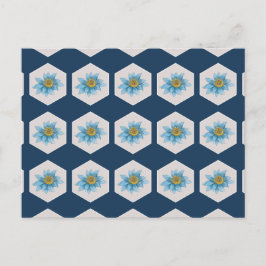 Japansk Geometric Lily Flower Mönster Helg Vykort