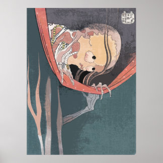 Japansk Ghost av Hokusai från Hiaku-Monogatari Poster