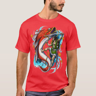 Japansk giant Carp Fish Samurai Warrior Folklore T Shirt