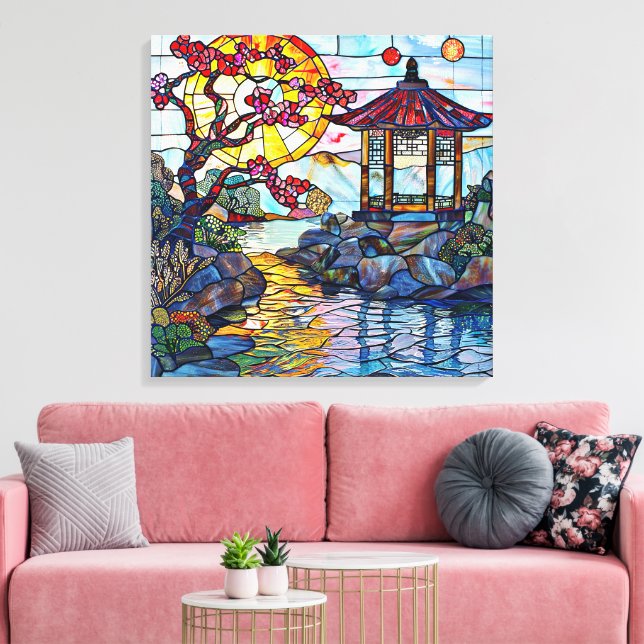 Japansk glasbild, Kanvastryck (Insitu (Vardagsrum))