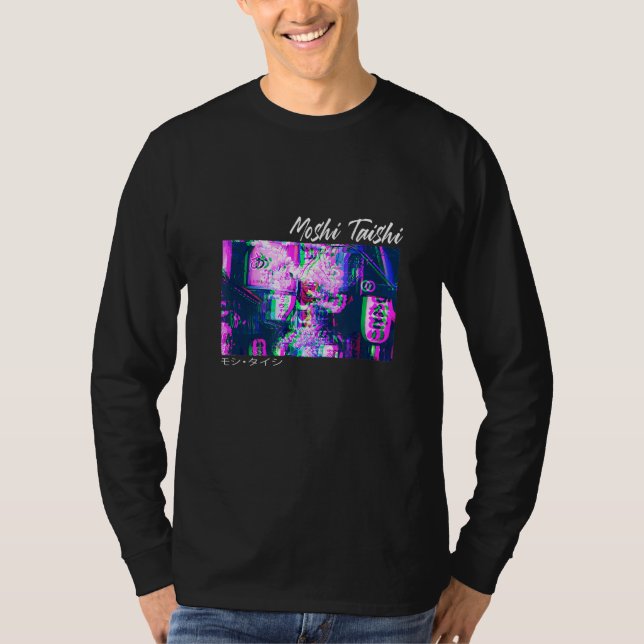 Japansk Glitch Cyberpunk Tokyo Streetwear Aesthet T Shirt (Framsida)