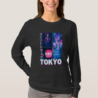 Japansk Glitch Cyberpunk Tokyo Streetwear Estetik T Shirt