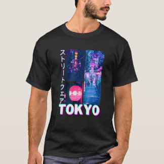 Japansk Glitch Cyberpunk Tokyo Streetwear Estetik T Shirt