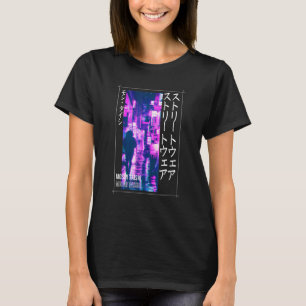 Japansk Glitch Cyberpunk Tokyo Streetwear Estetik T Shirt