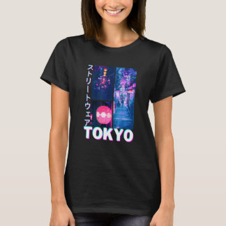 Japansk Glitch Cyberpunk Tokyo Streetwear Estetik T Shirt