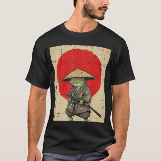 Japansk Groda Samuraj Katana Sol Kimono Konst Män  T Shirt