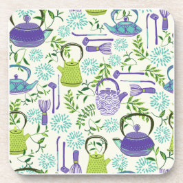 Japansk grön teapottdesign underlägg