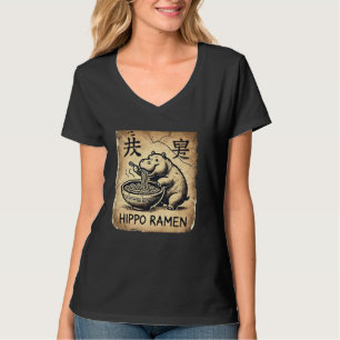 Japansk grottkonst Nudlar Älskare Vilda djur Söt F T Shirt