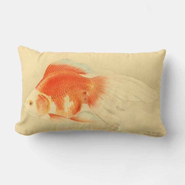Japansk guldfisk. Ryukin.en Lumbarkudde (Framsida)
