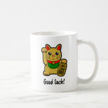 Japansk gyllene lycklig katt "Lycka till"