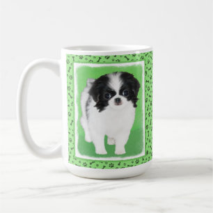 Japansk hakavalpmålning - original- hundkonst kaffemugg