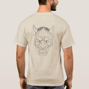 Japansk Hannya Mask - Black and White T Shirt