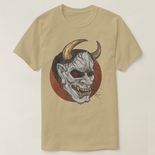 Japansk Hannya Mask demon eller onestesisk tatueri T Shirt (Design framsida)